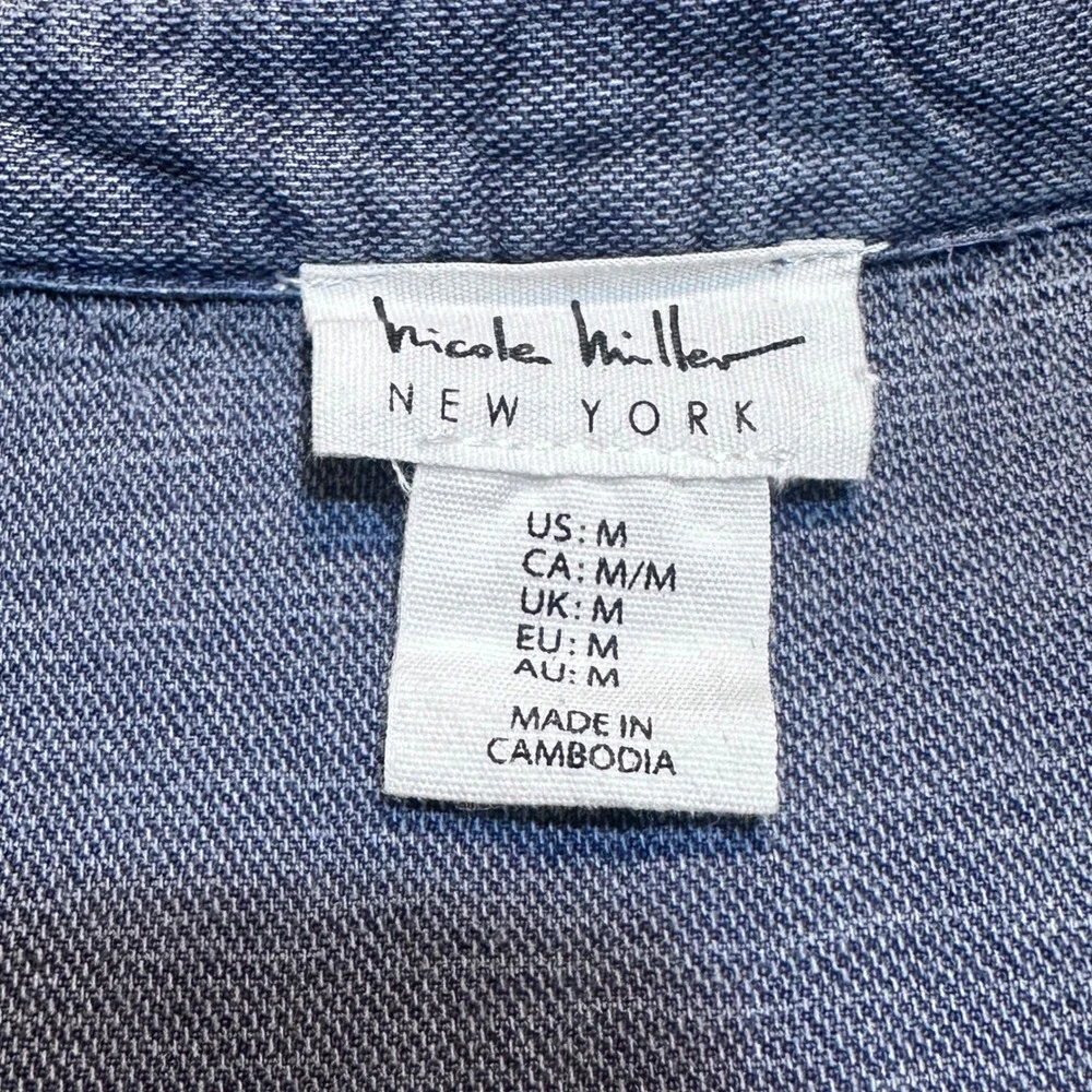 Nicole Miller New York Utility Romper Short Sleeve Belted Gray Women's M - Picture 4 of 9